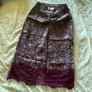 Abercrombie and Fitch Midi length floral and lace pencil skirt, size M